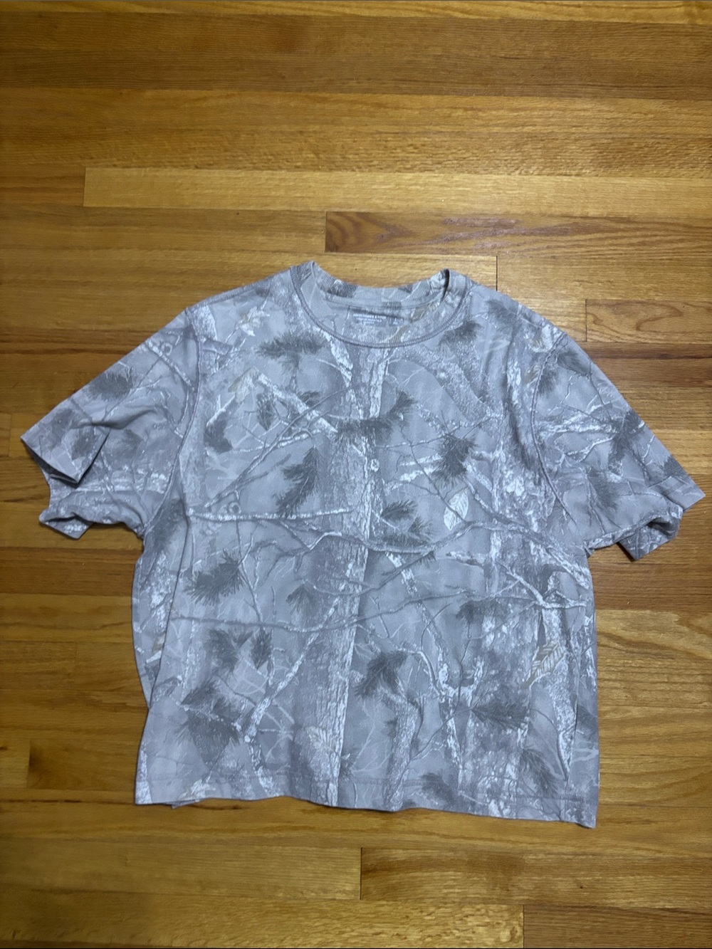 Abercrombie & Fitch Light Gray Tree Camo Short Sleeve Tee